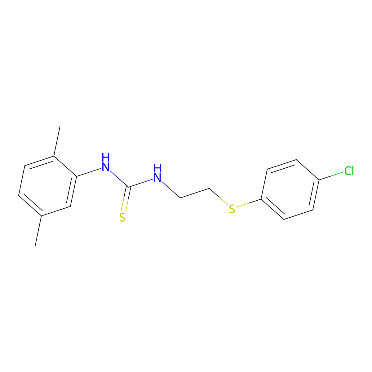 1-[2-(4-Chlorophenyl)sulfanylethyl]-3-(2,5-dimethylphenyl)thiourea molecular structure, CAS 433249-63-9