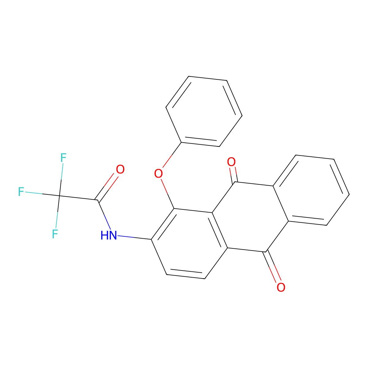 N-(9,10-dioxo-1-phenoxyanthracen-2-yl)-2,2,2-trifluoroacetamide molecular structure, CAS 433249-72-0