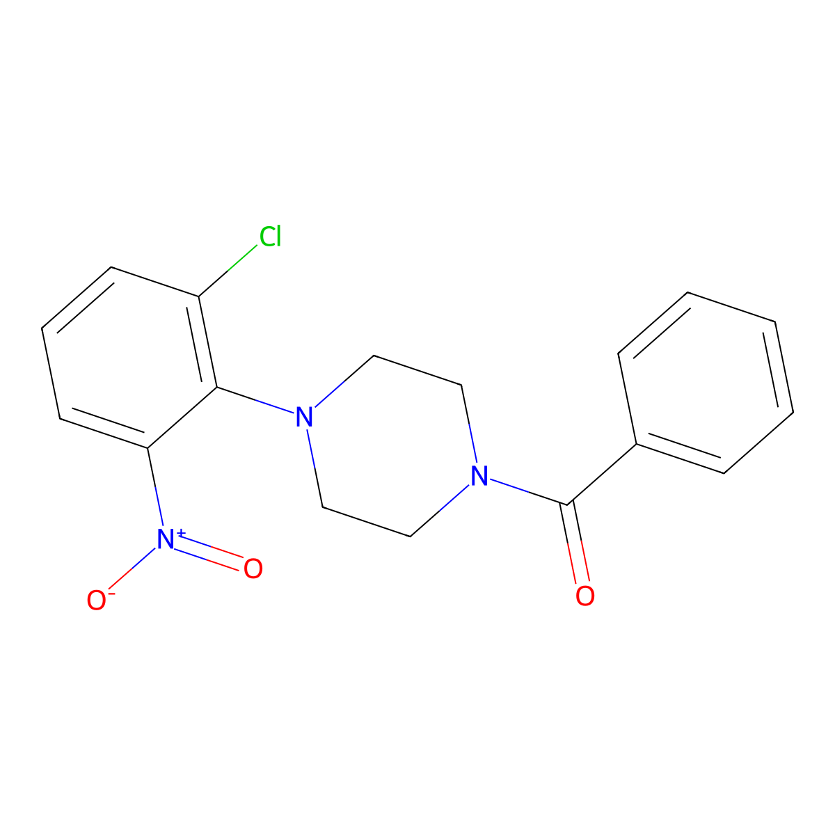 [4-(2-Chloro-6-nitrophenyl)piperazin-1-yl]-phenylmethanone molecular structure, CAS 433249-92-4