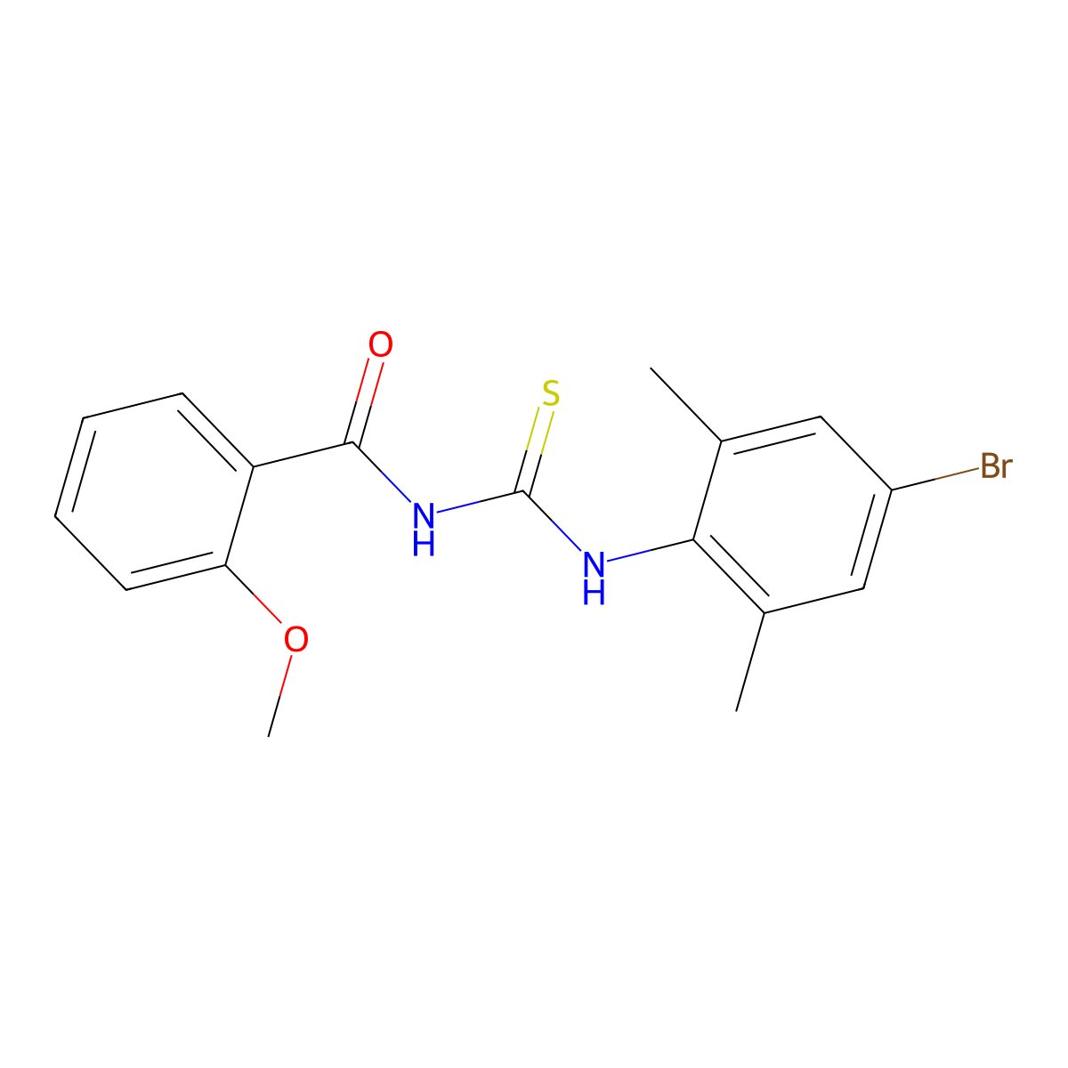 N-[(4-bromo-2,6-dimethylphenyl)carbamothioyl]-2-methoxybenzamide molecular structure, CAS 433250-09-0