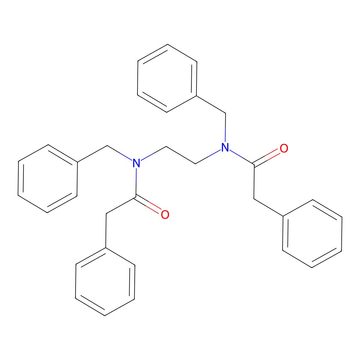 N-benzyl-N-[2-[benzyl-(2-phenylacetyl)amino]ethyl]-2-phenylacetamide molecular structure, CAS 433250-10-3