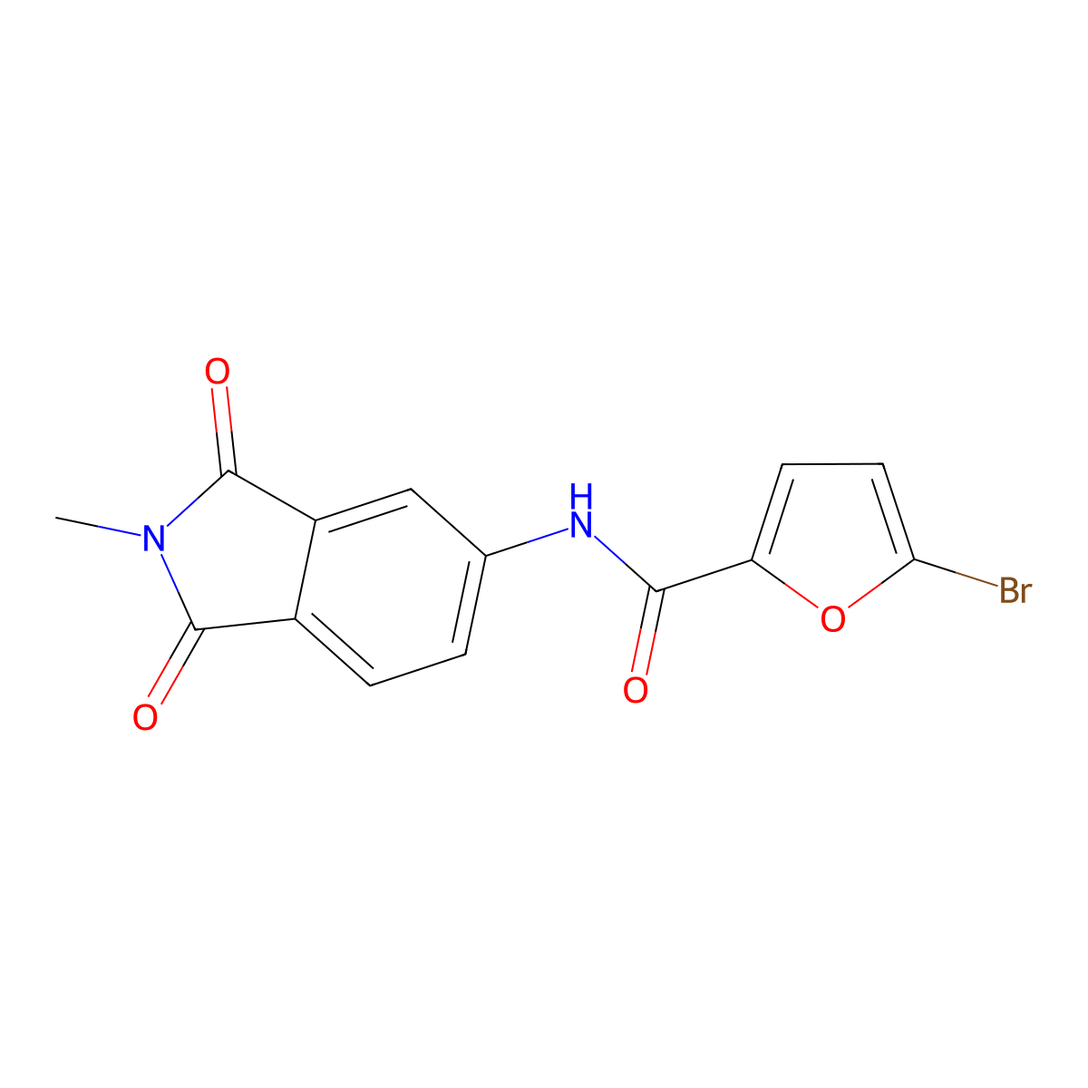 5-bromo-N-(2-methyl-1,3-dioxoisoindol-5-yl)furan-2-carboxamide molecular structure, CAS 433250-15-8