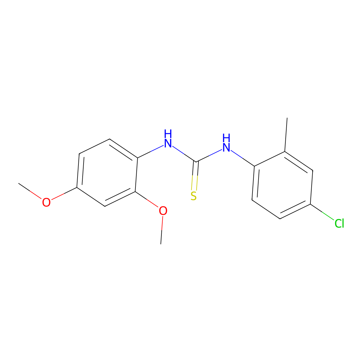 1-(4-Chloro-2-methylphenyl)-3-(2,4-dimethoxyphenyl)thiourea molecular structure, CAS 433250-42-1