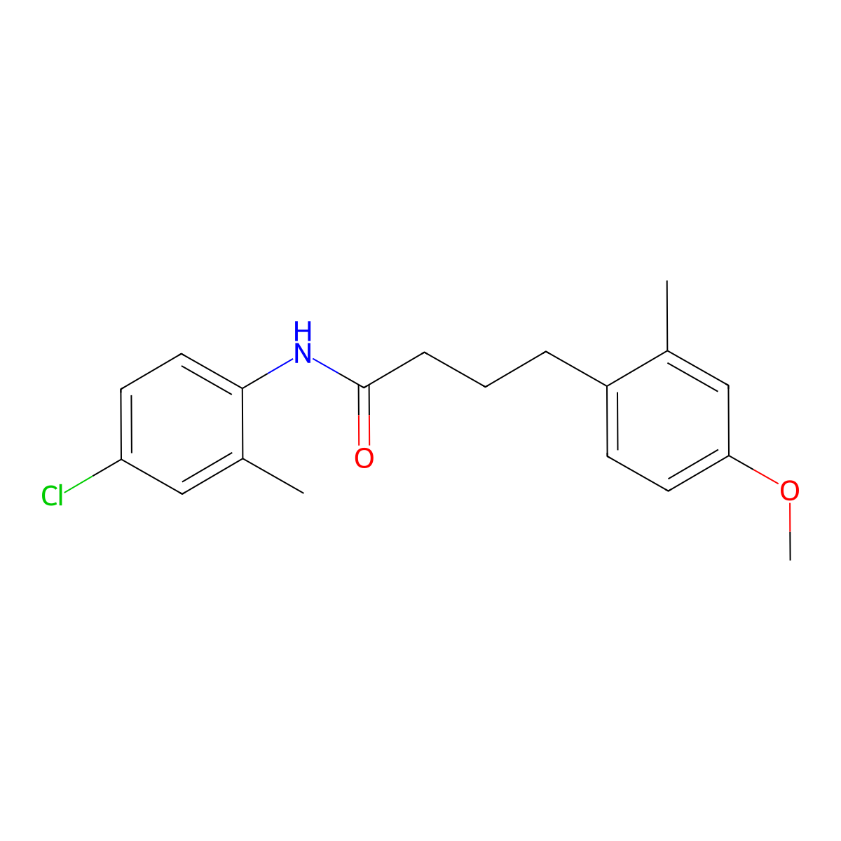 N-(4-chloro-2-methylphenyl)-4-(4-methoxy-2-methylphenyl)butanamide molecular structure, CAS 433250-49-8