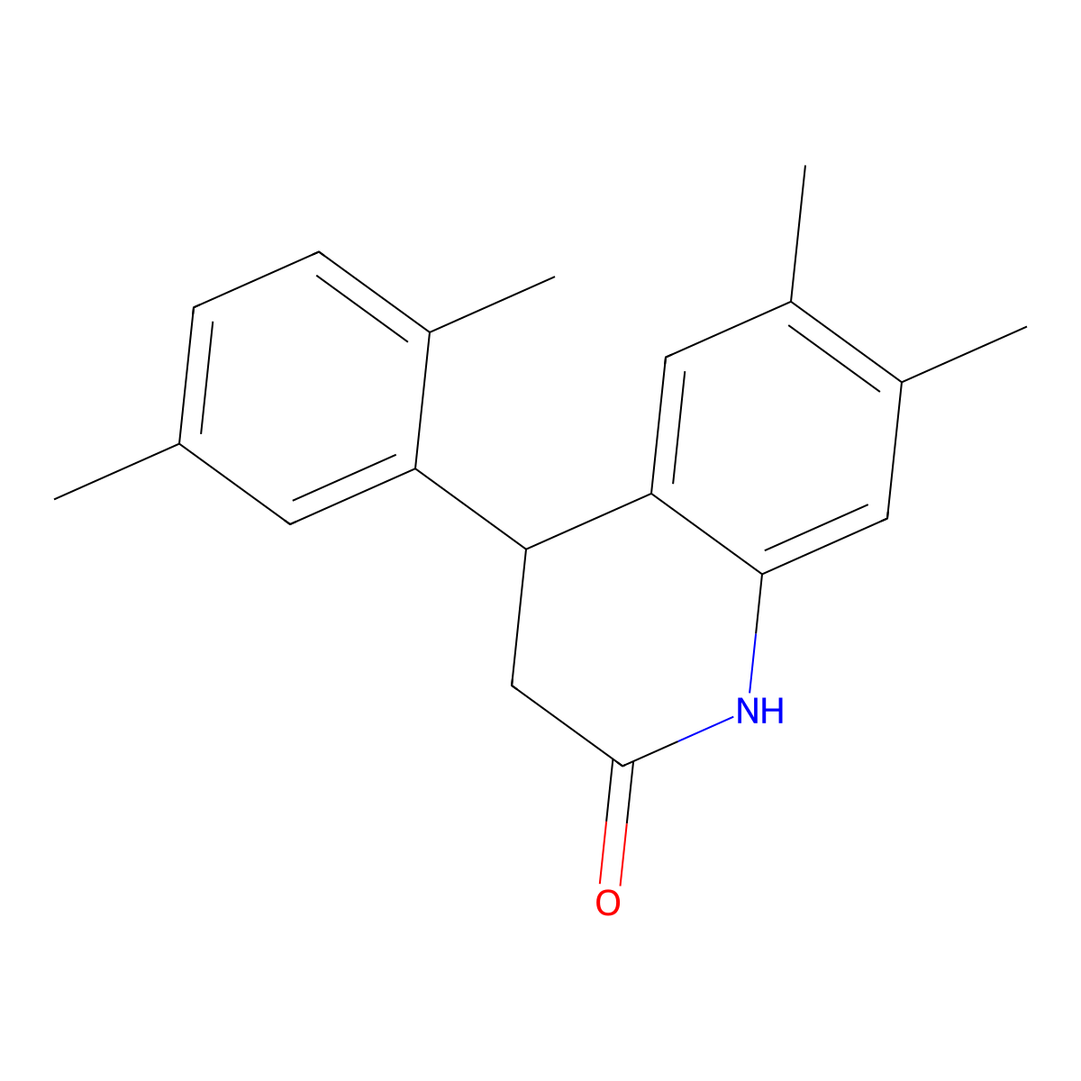 4-(2,5-dimethylphenyl)-6,7-dimethyl-3,4-dihydro-1H-quinolin-2-one molecular structure, CAS 433250-56-7