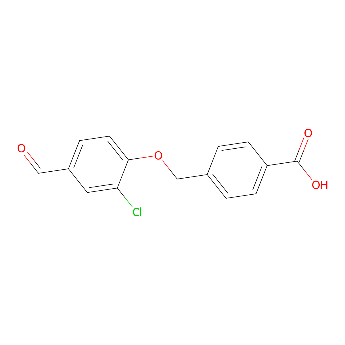4-[(2-Chloro-4-formylphenoxy)methyl]benzoic acid molecular structure, CAS 433250-58-9