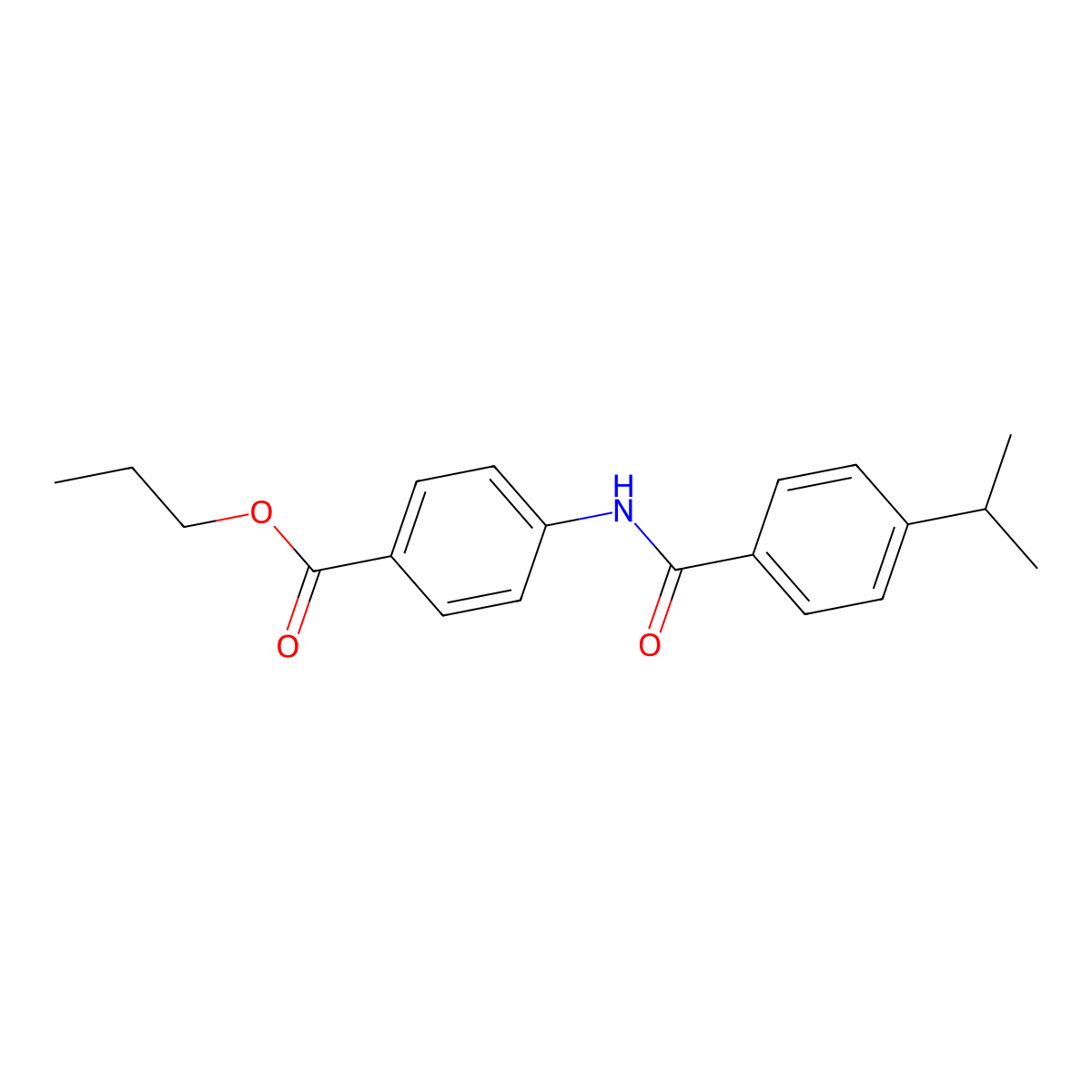 Propyl 4-{[4-(methylethyl)phenyl]carbonylamino}benzoate molecular structure, CAS 433250-63-6