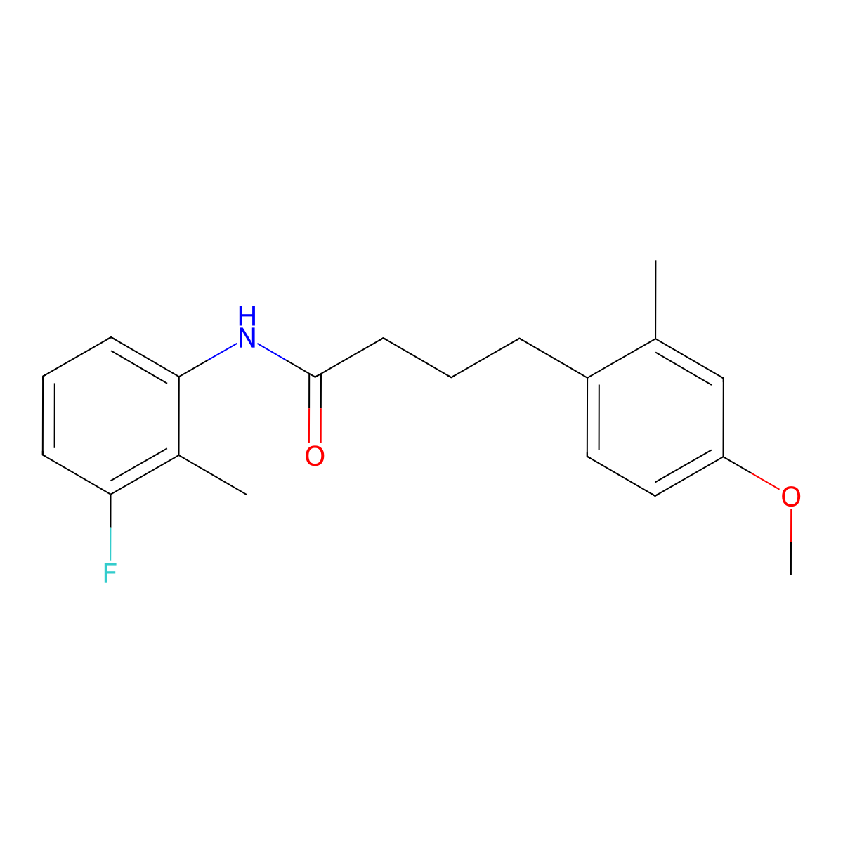 N-(3-fluoro-2-methylphenyl)-4-(4-methoxy-2-methylphenyl)butanamide molecular structure, CAS 433250-66-9
