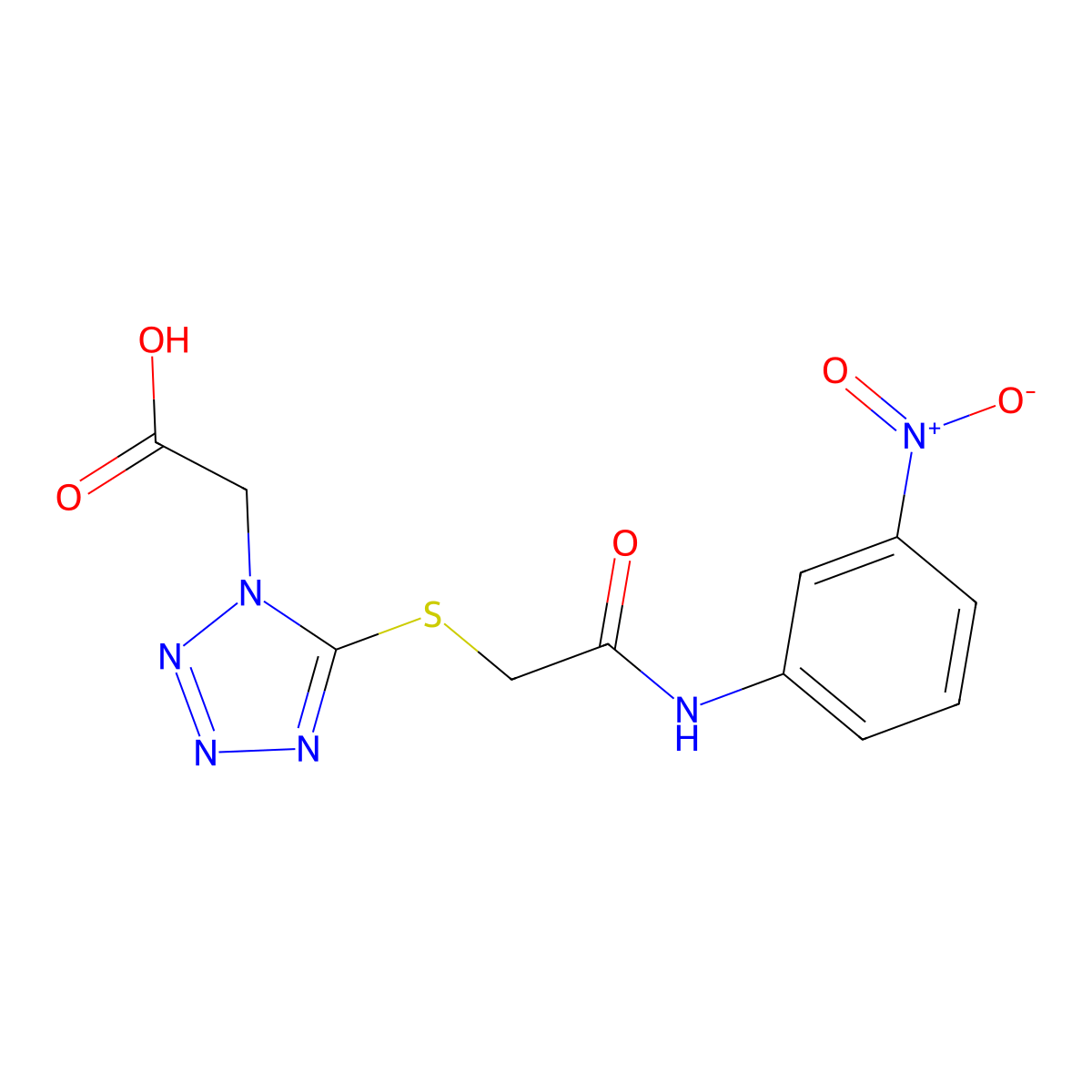 2-[5-[2-(3-Nitroanilino)-2-oxoethyl]sulfanyltetrazol-1-yl]acetic acid molecular structure, CAS 433250-70-5