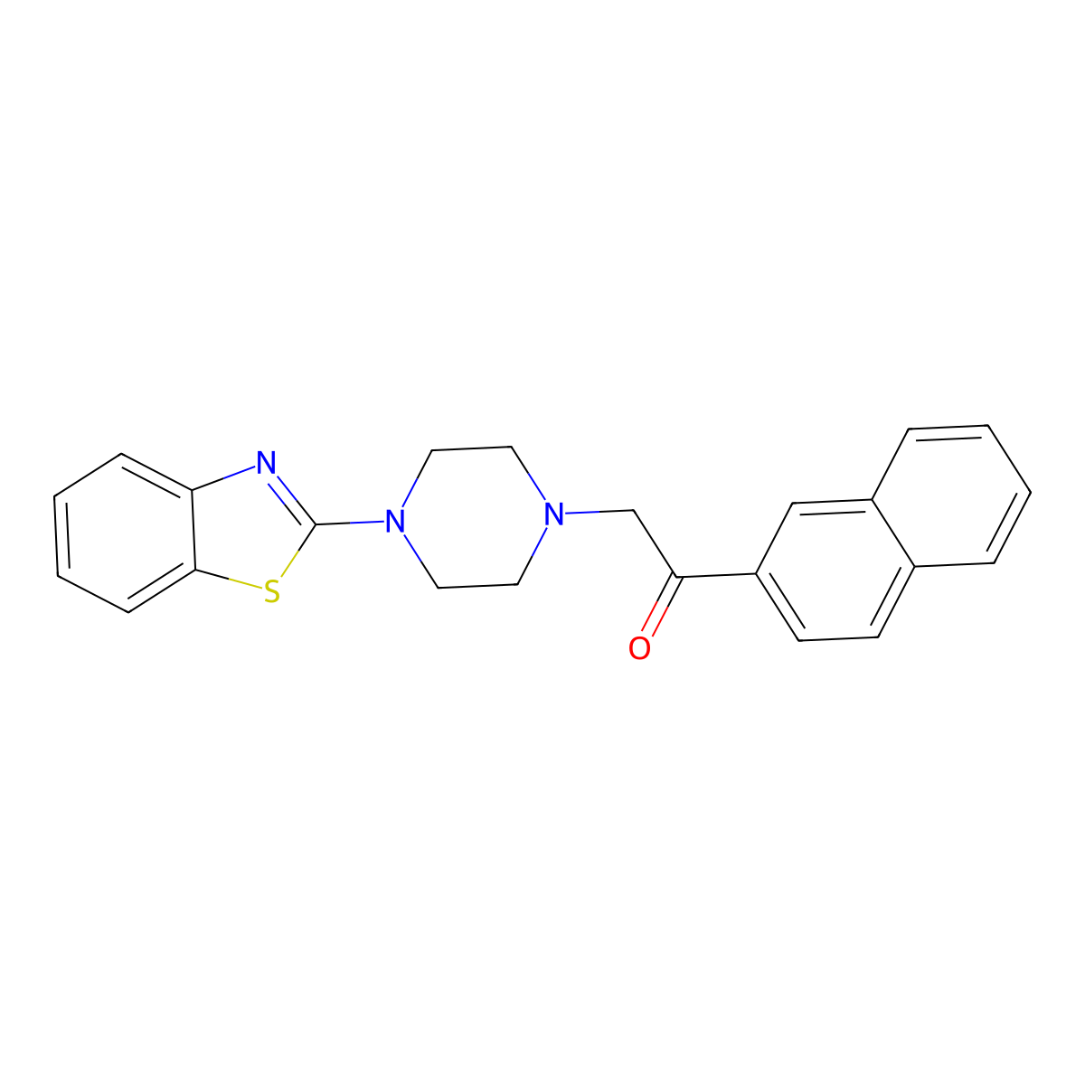 2-[4-(1,3-Benzothiazol-2-yl)piperazin-1-yl]-1-naphthalen-2-ylethanone molecular structure, CAS 433250-83-0