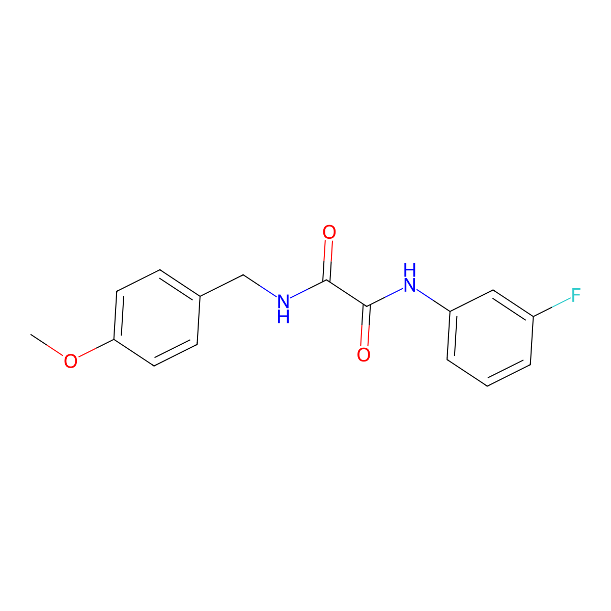 N-(3-fluorophenyl)-N'-(4-methoxybenzyl)ethanediamide molecular structure, CAS 433250-99-8