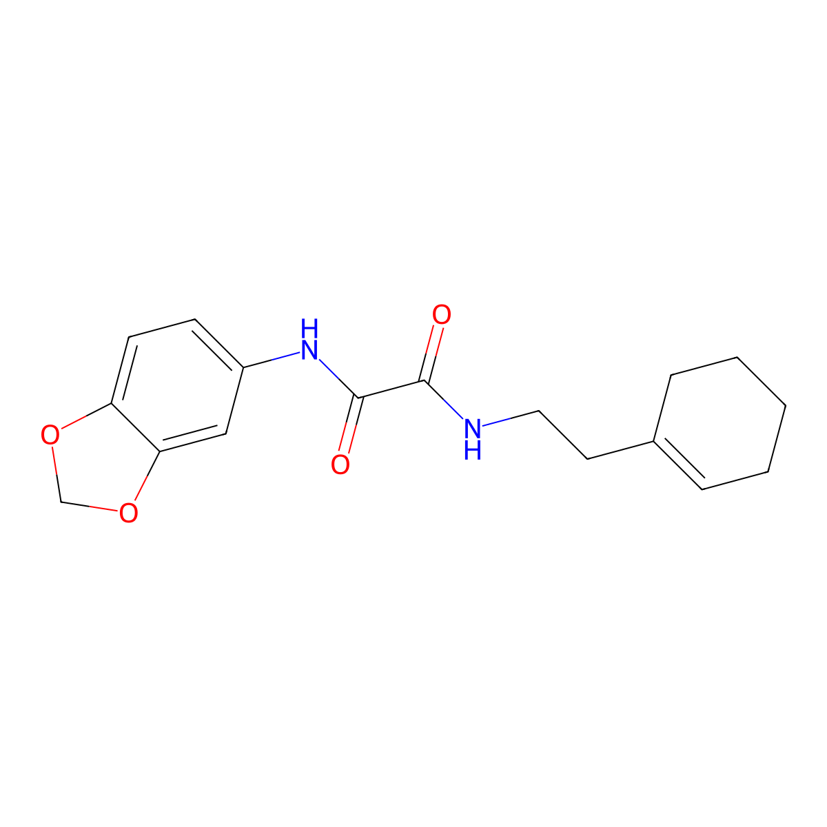 N'-(1,3-benzodioxol-5-yl)-N-[2-(cyclohexen-1-yl)ethyl]oxamide molecular structure, CAS 433251-28-6