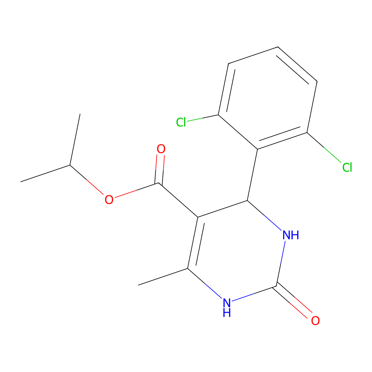Propan-2-yl 4-(2,6-dichlorophenyl)-6-methyl-2-oxo-1,2,3,4-tetrahydropyrimidine-5-carboxylate molecular structure, CAS 433251-46-8