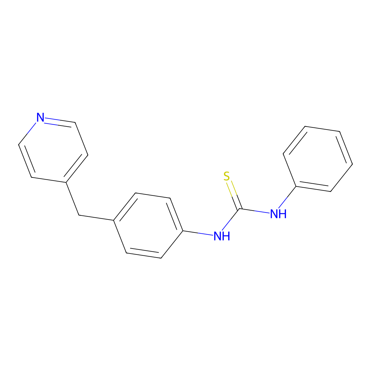 1-Phenyl-3-[4-(pyridin-4-ylmethyl)phenyl]thiourea molecular structure, CAS 433251-51-5