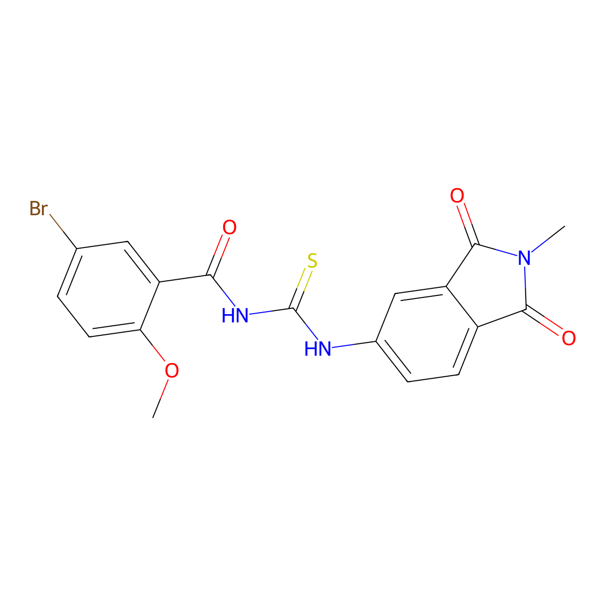 5-bromo-2-methoxy-N-[(2-methyl-1,3-dioxoisoindol-5-yl)carbamothioyl]benzamide molecular structure, CAS 433251-53-7