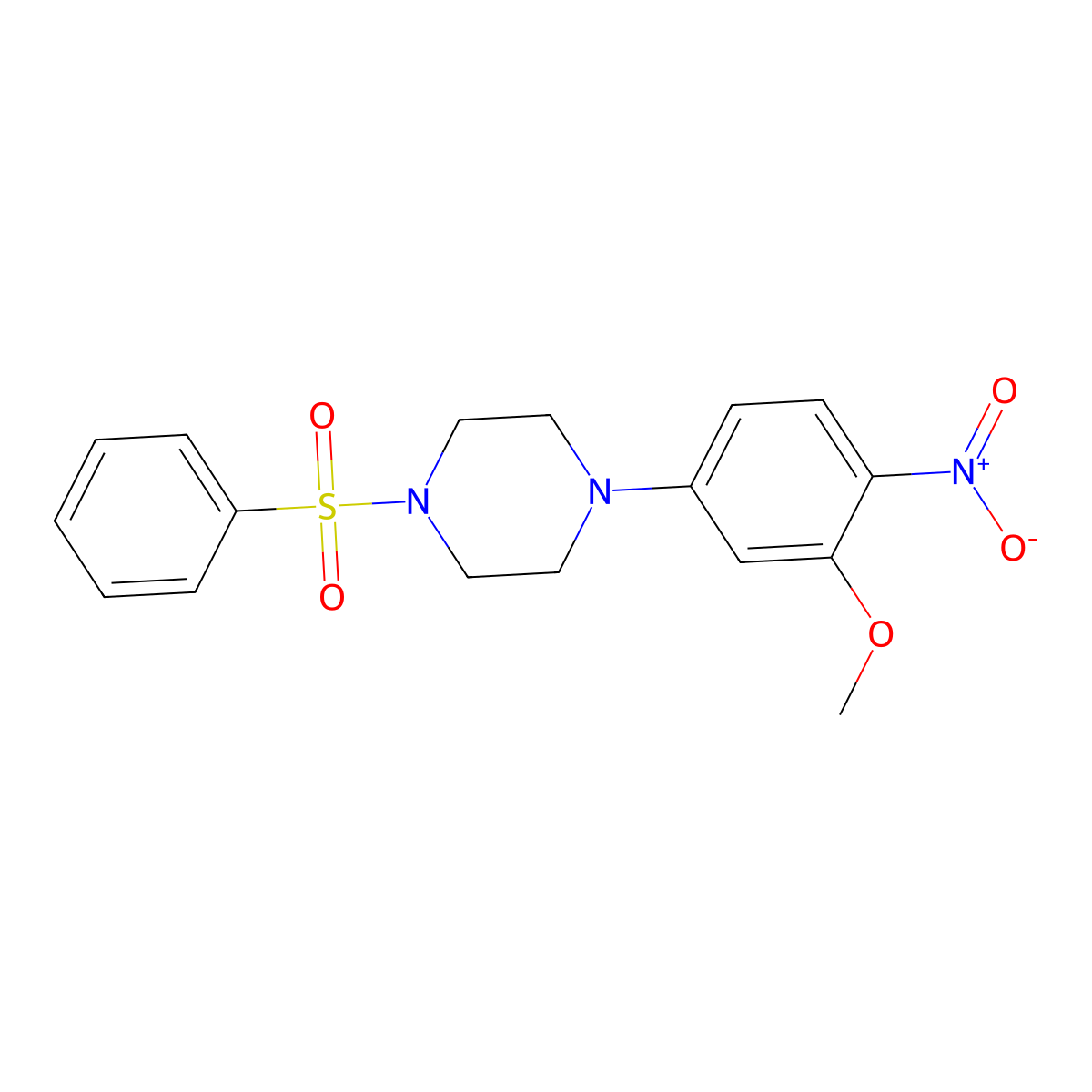 1-(Benzenesulfonyl)-4-(3-methoxy-4-nitrophenyl)piperazine molecular structure, CAS 433251-60-6