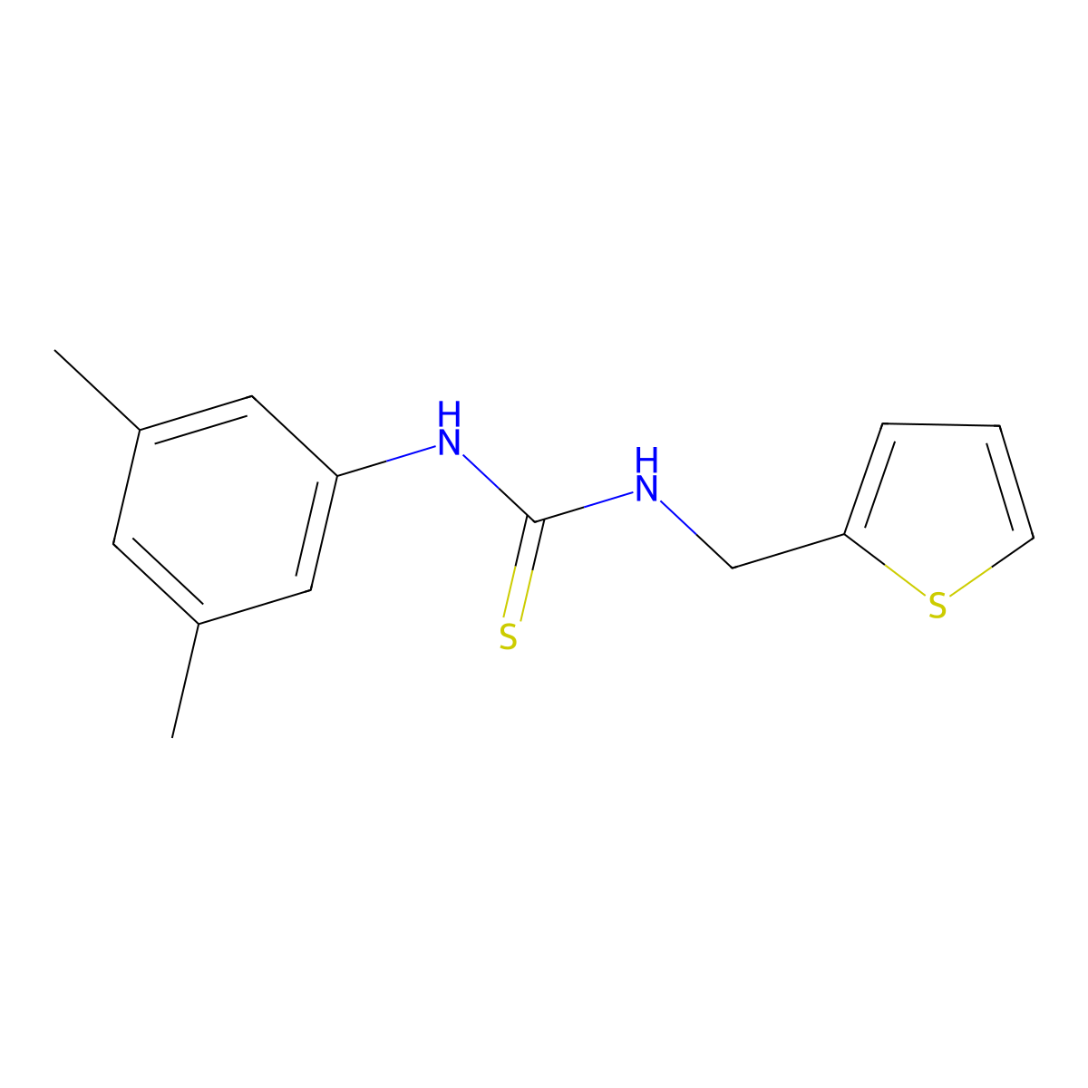 1-(3,5-Dimethylphenyl)-3-(thiophen-2-ylmethyl)thiourea molecular structure, CAS 433251-67-3