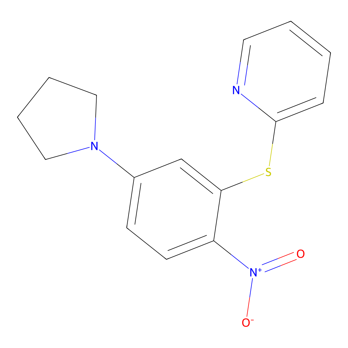 2-{[2-Nitro-5-(pyrrolidin-1-yl)phenyl]sulfanyl}pyridine molecular structure, CAS 433251-70-8