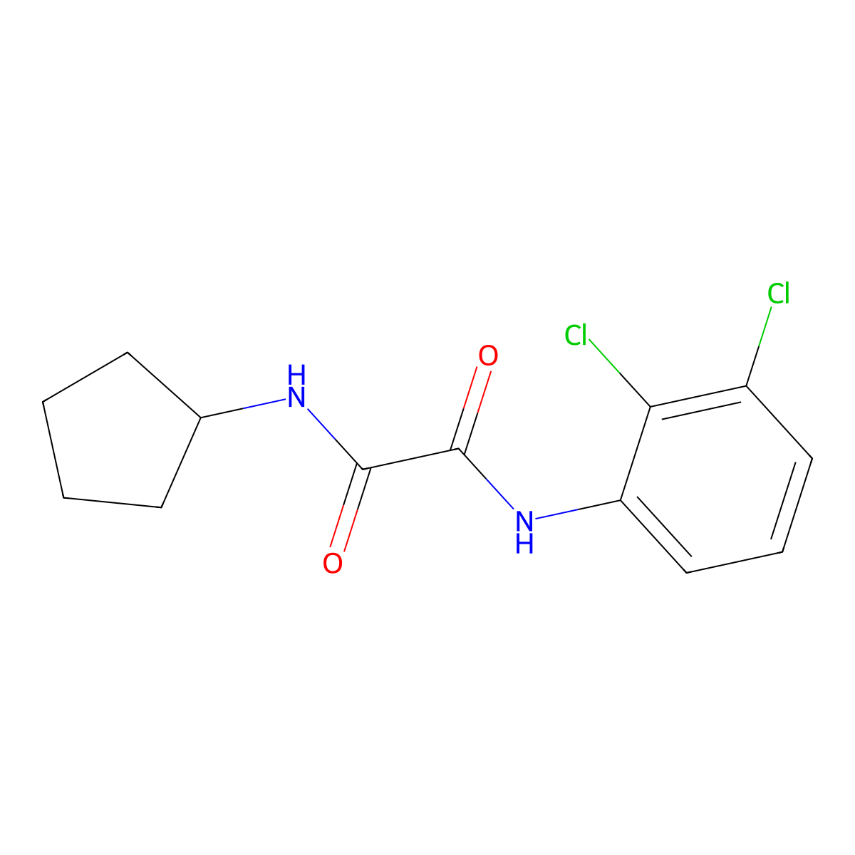 N-cyclopentyl-N'-(2,3-dichlorophenyl)oxamide molecular structure, CAS 433251-76-4