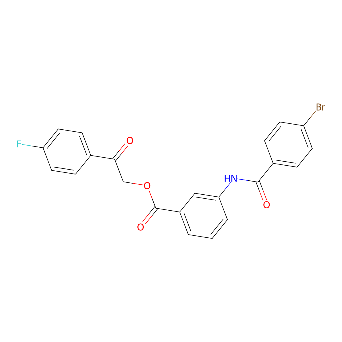 2-(4-Fluorophenyl)-2-oxoethyl 3-[(4-bromobenzoyl)amino]benzoate molecular structure, CAS 433251-77-5