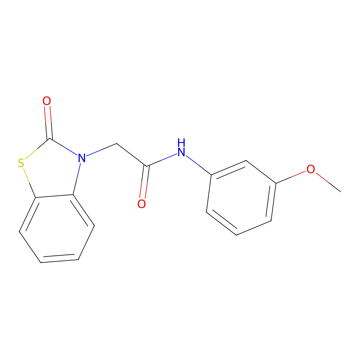 N-(3-methoxyphenyl)-2-(2-oxo-1,3-benzothiazol-3-yl)acetamide molecular structure, CAS 433251-82-2