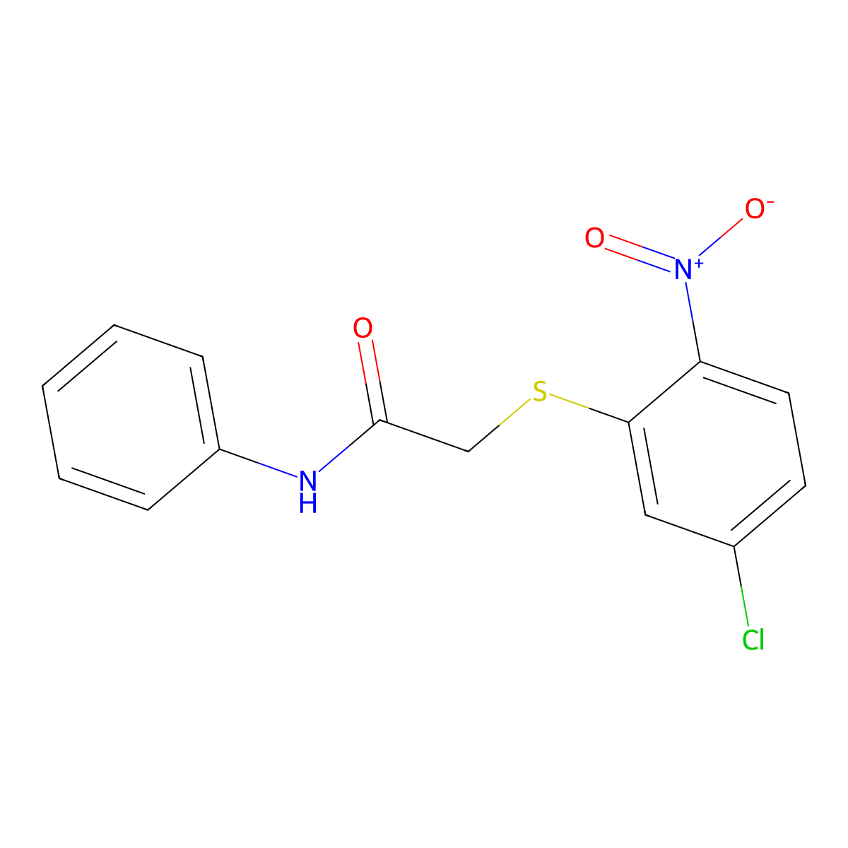 2-(5-chloro-2-nitrophenyl)sulfanyl-N-phenylacetamide molecular structure, CAS 433252-00-7