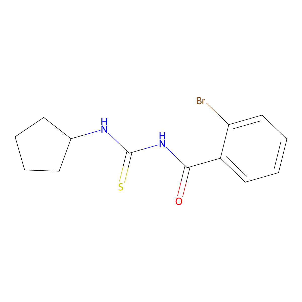 2-bromo-N-(cyclopentylcarbamothioyl)benzamide molecular structure, CAS 433252-13-2