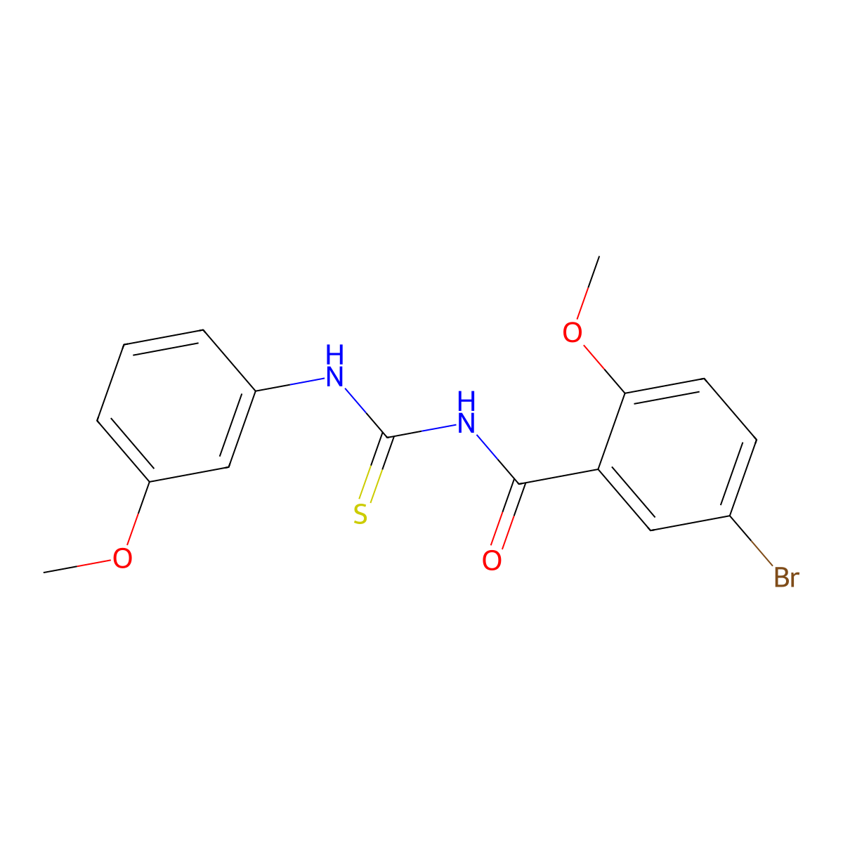 5-bromo-2-methoxy-N-[(3-methoxyphenyl)carbamothioyl]benzamide molecular structure, CAS 433252-20-1