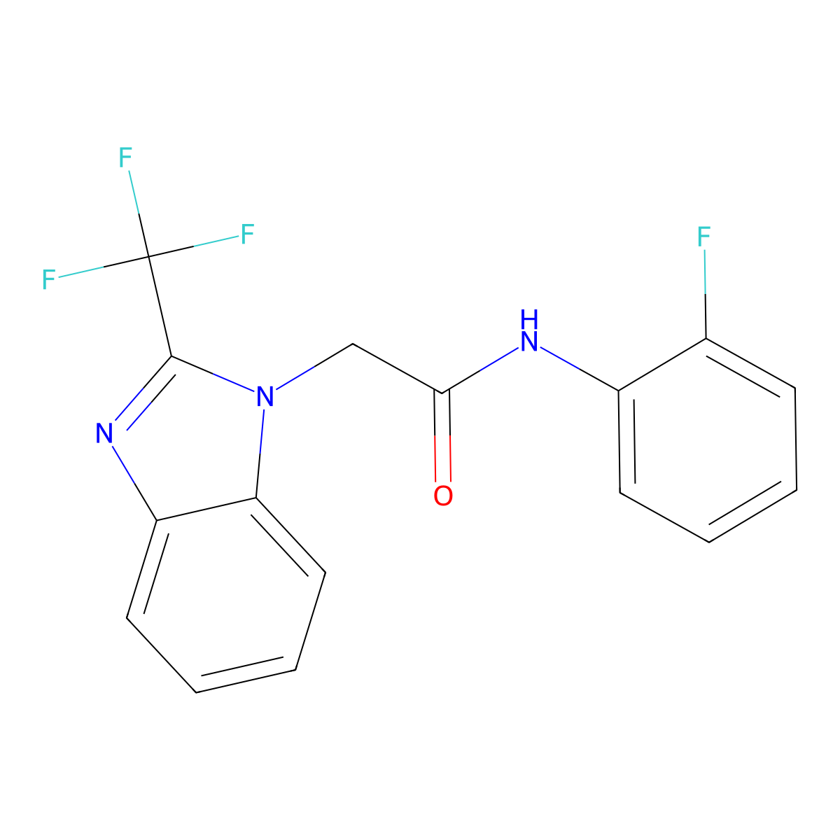 N-(2-fluorophenyl)-2-[2-(trifluoromethyl)-1H-benzimidazol-1-yl]acetamide molecular structure, CAS 433252-22-3