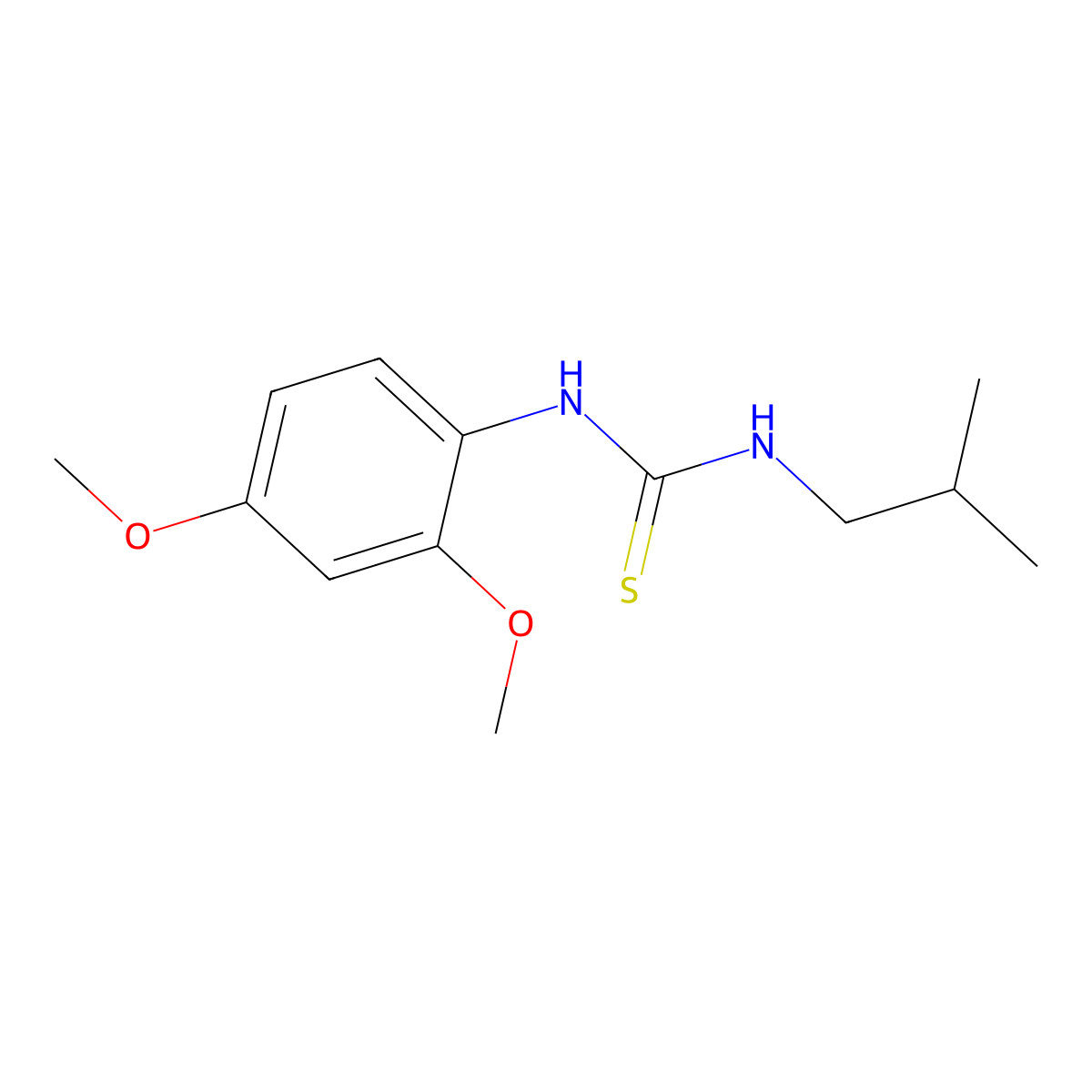 1-(2,4-Dimethoxyphenyl)-3-(2-methylpropyl)thiourea molecular structure, CAS 433252-50-7
