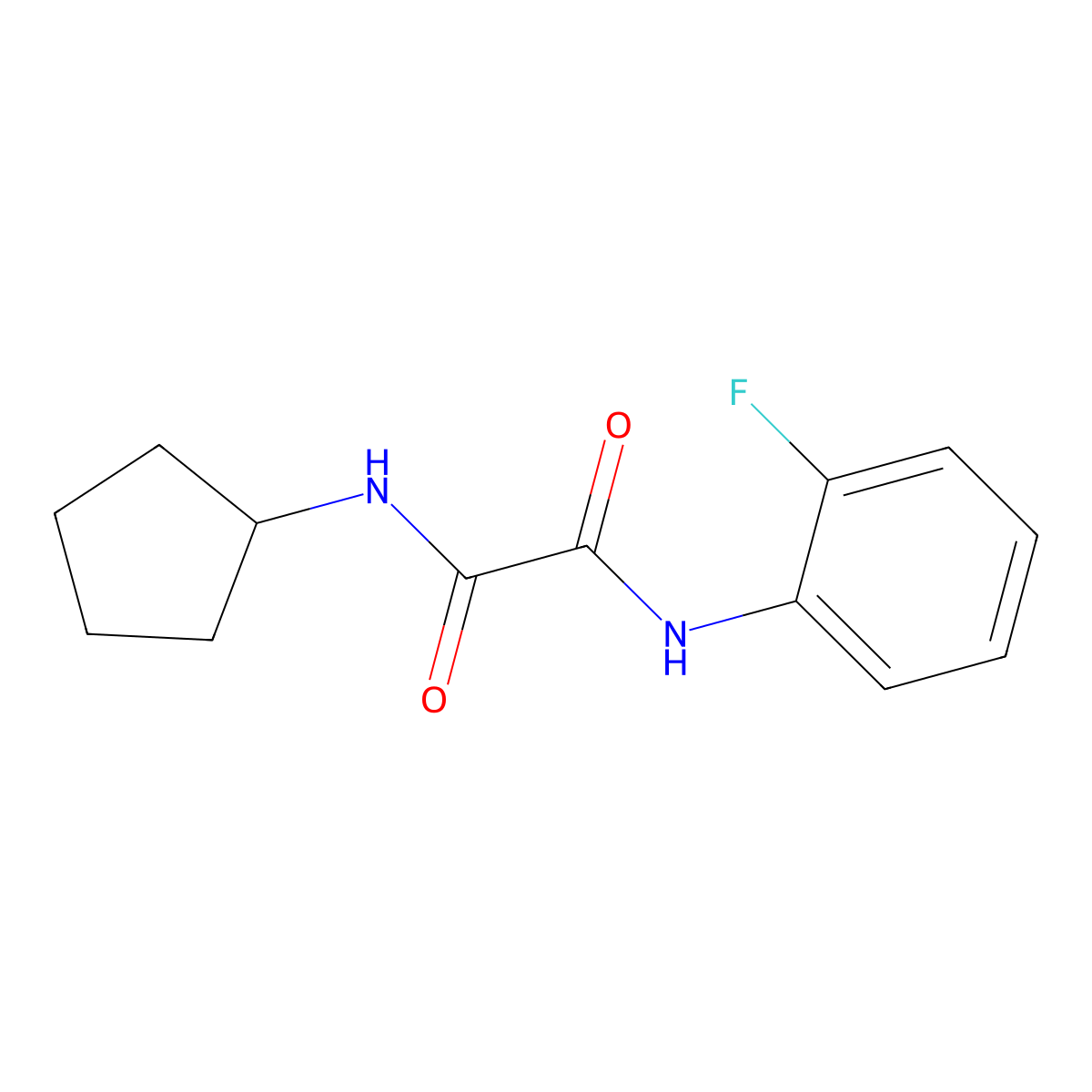 N1-cyclopentyl-N2-(2-fluorophenyl)oxalamide molecular structure, CAS 433252-51-8