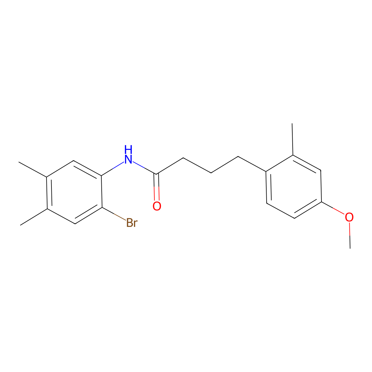 N-(2-bromo-4,5-dimethylphenyl)-4-(4-methoxy-2-methylphenyl)butanamide molecular structure, CAS 433252-64-3
