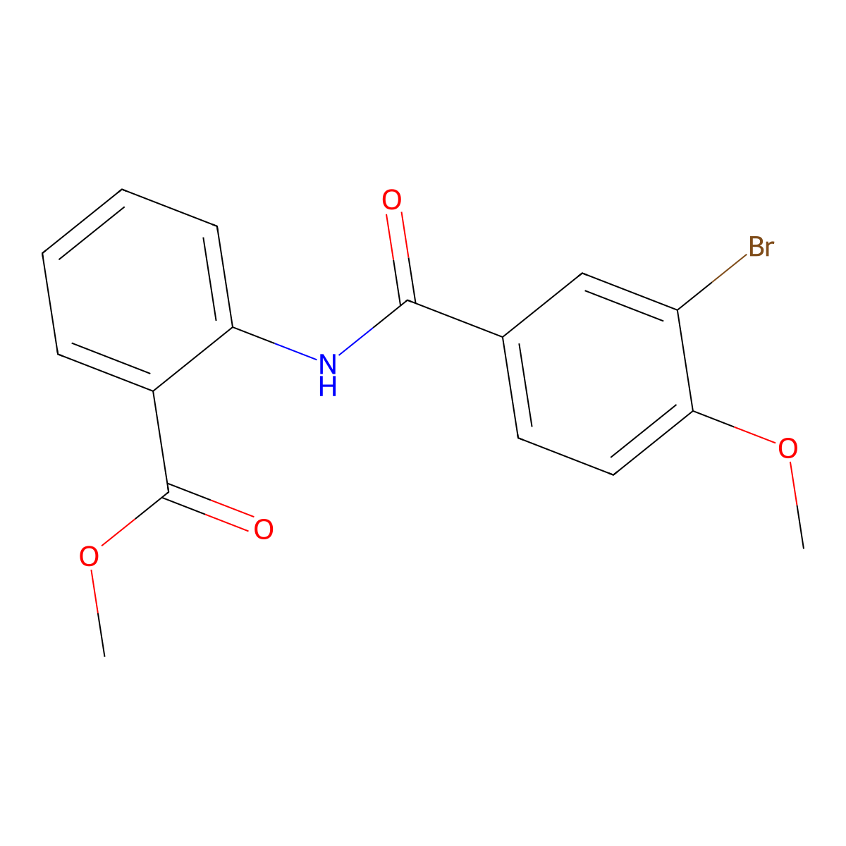Methyl 2-[(3-bromo-4-methoxybenzoyl)amino]benzoate molecular structure, CAS 433252-93-8