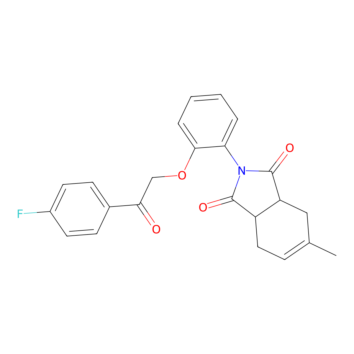 2-[2-[2-(4-Fluorophenyl)-2-oxoethoxy]phenyl]-5-methyl-3a,4,7,7a-tetrahydroisoindole-1,3-dione molecular structure, CAS 433253-08-8