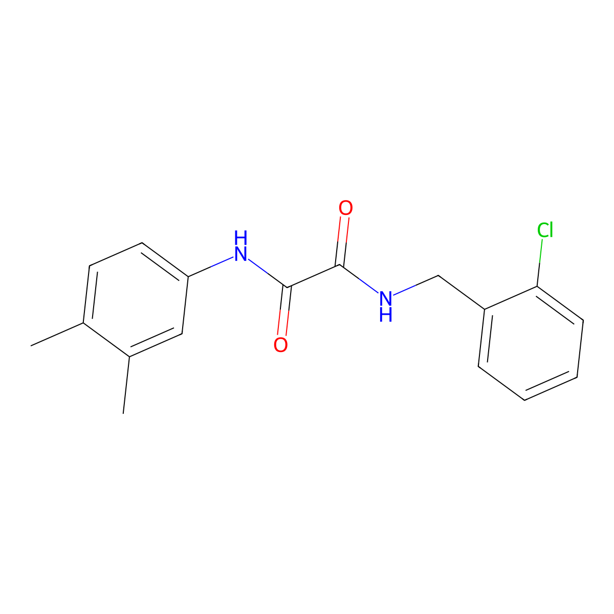 N-(2-chlorobenzyl)-N'-(3,4-dimethylphenyl)ethanediamide molecular structure, CAS 433253-18-0