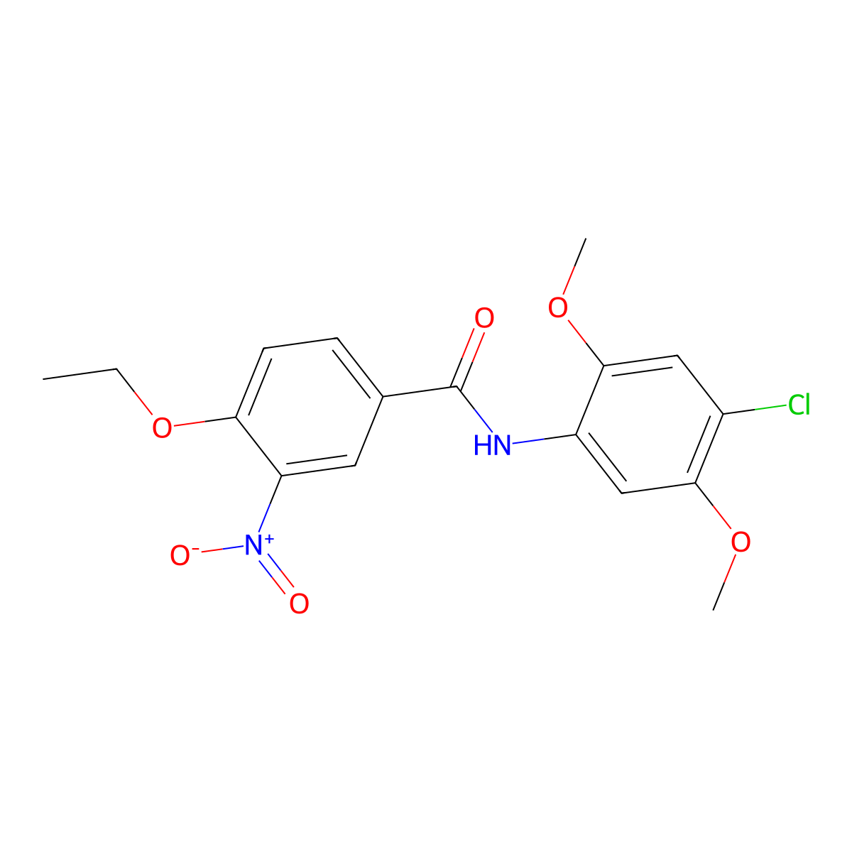 N-(4-chloro-2,5-dimethoxyphenyl)-4-ethoxy-3-nitrobenzamide molecular structure, CAS 433253-22-6
