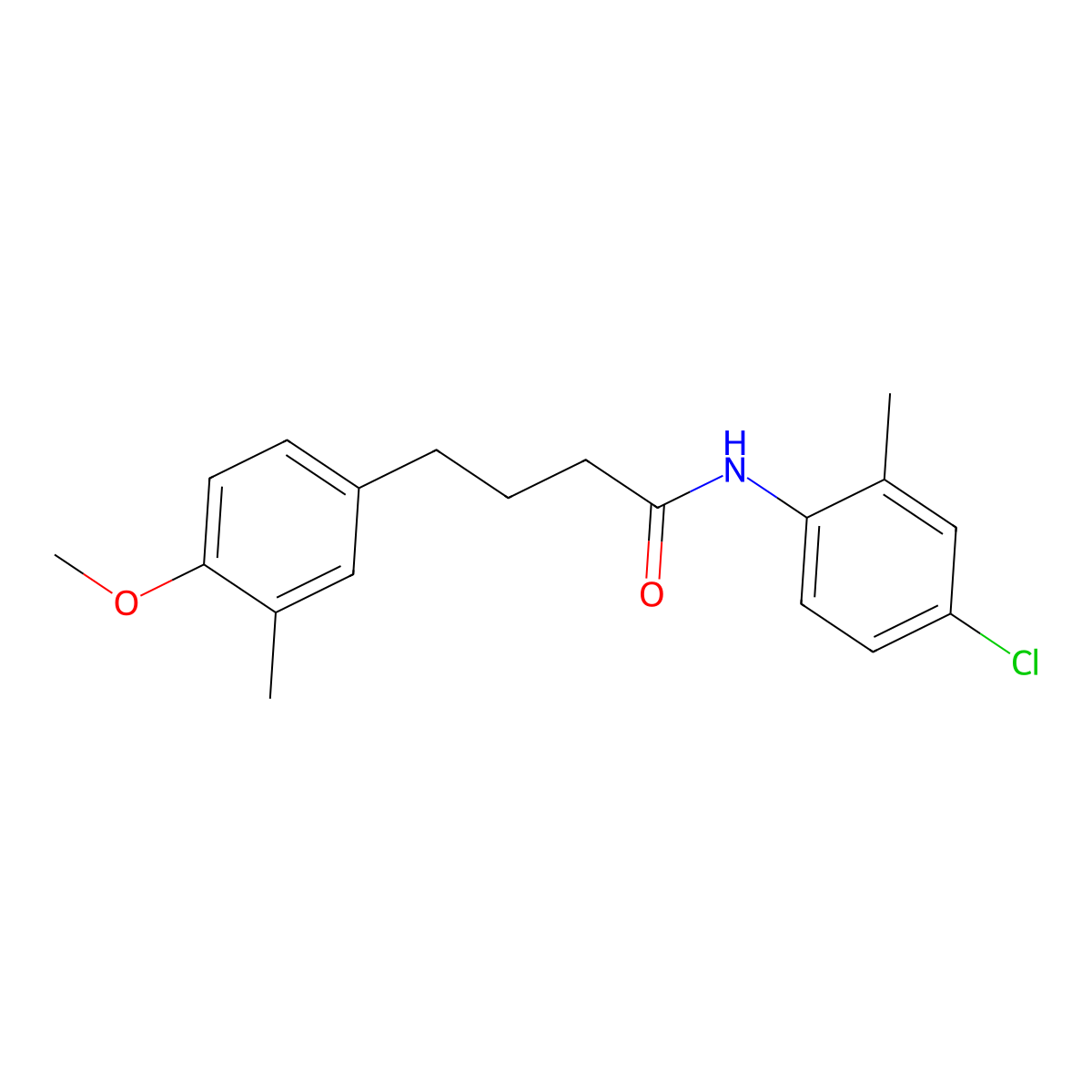 N-(4-chloro-2-methylphenyl)-4-(4-methoxy-3-methylphenyl)butanamide molecular structure, CAS 433253-36-2