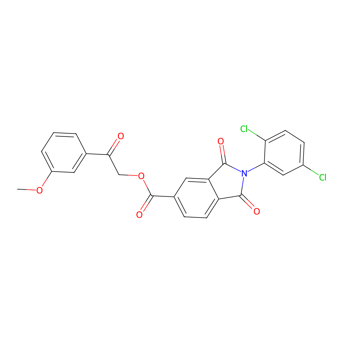 2-(3-methoxyphenyl)-2-oxoethyl 2-(2,5-dichlorophenyl)-1,3-dioxo-2,3-dihydro-1H-isoindole-5-carboxylate molecular structure, CAS 433253-41-9