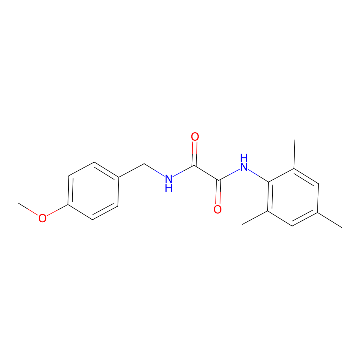 N1-mesityl-N2-(4-methoxybenzyl)oxalamide molecular structure, CAS 433253-58-8