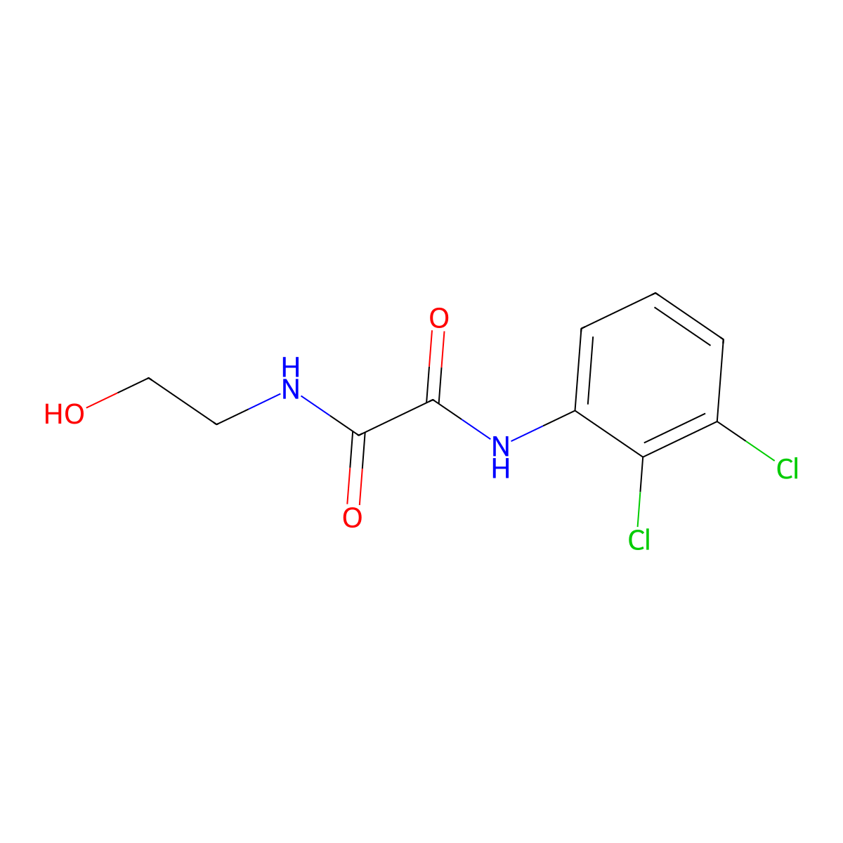 N'-(2,3-dichlorophenyl)-N-(2-hydroxyethyl)oxamide molecular structure, CAS 433253-61-3
