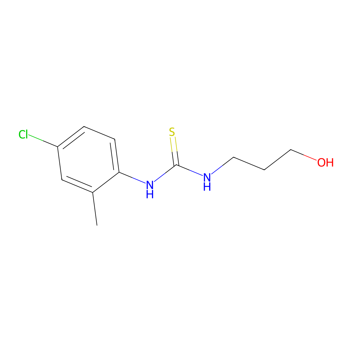 1-(4-Chloro-2-methylphenyl)-3-(3-hydroxypropyl)thiourea molecular structure, CAS 433253-63-5