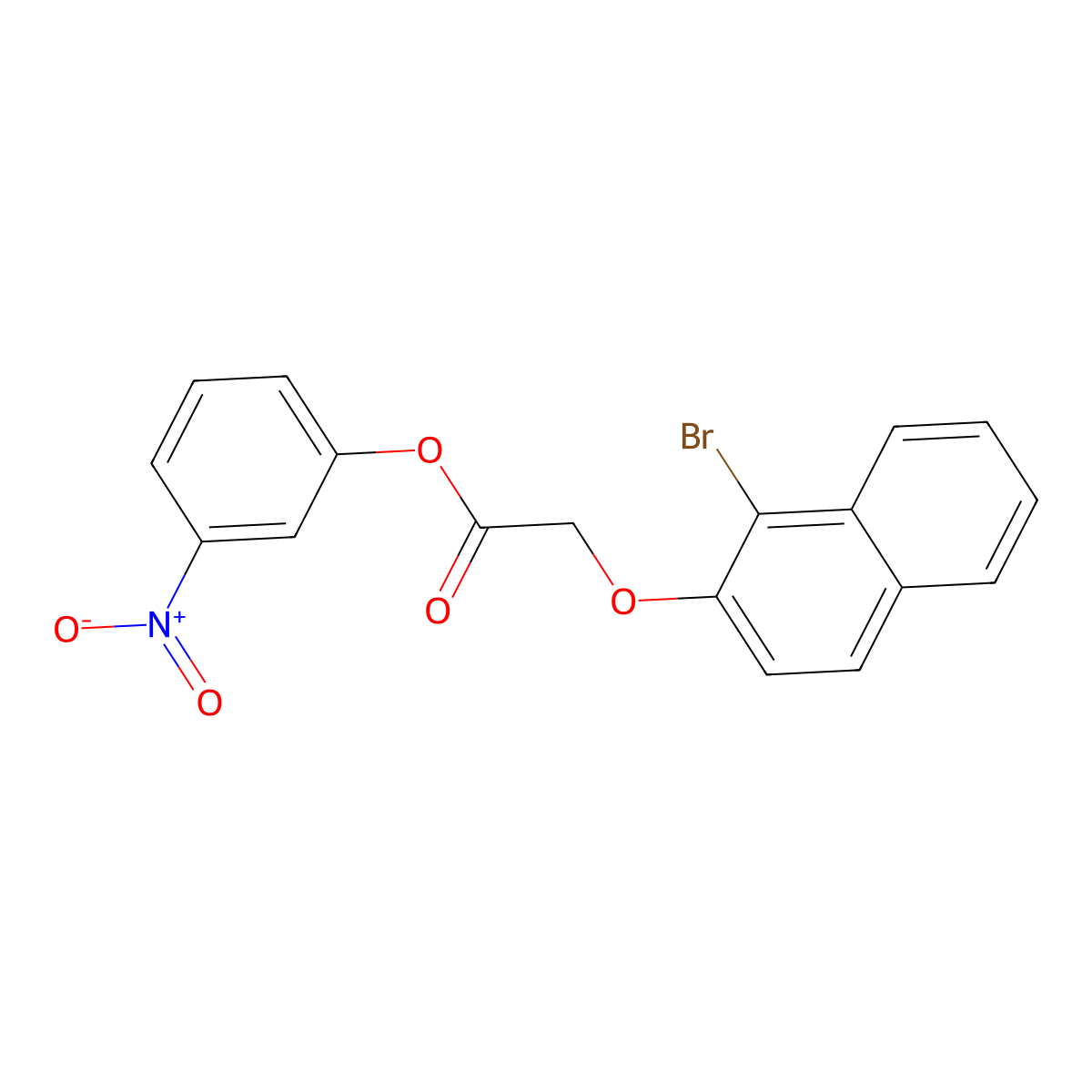 3-Nitrophenyl [(1-bromo-2-naphthyl)oxy]acetate molecular structure, CAS 433253-65-7