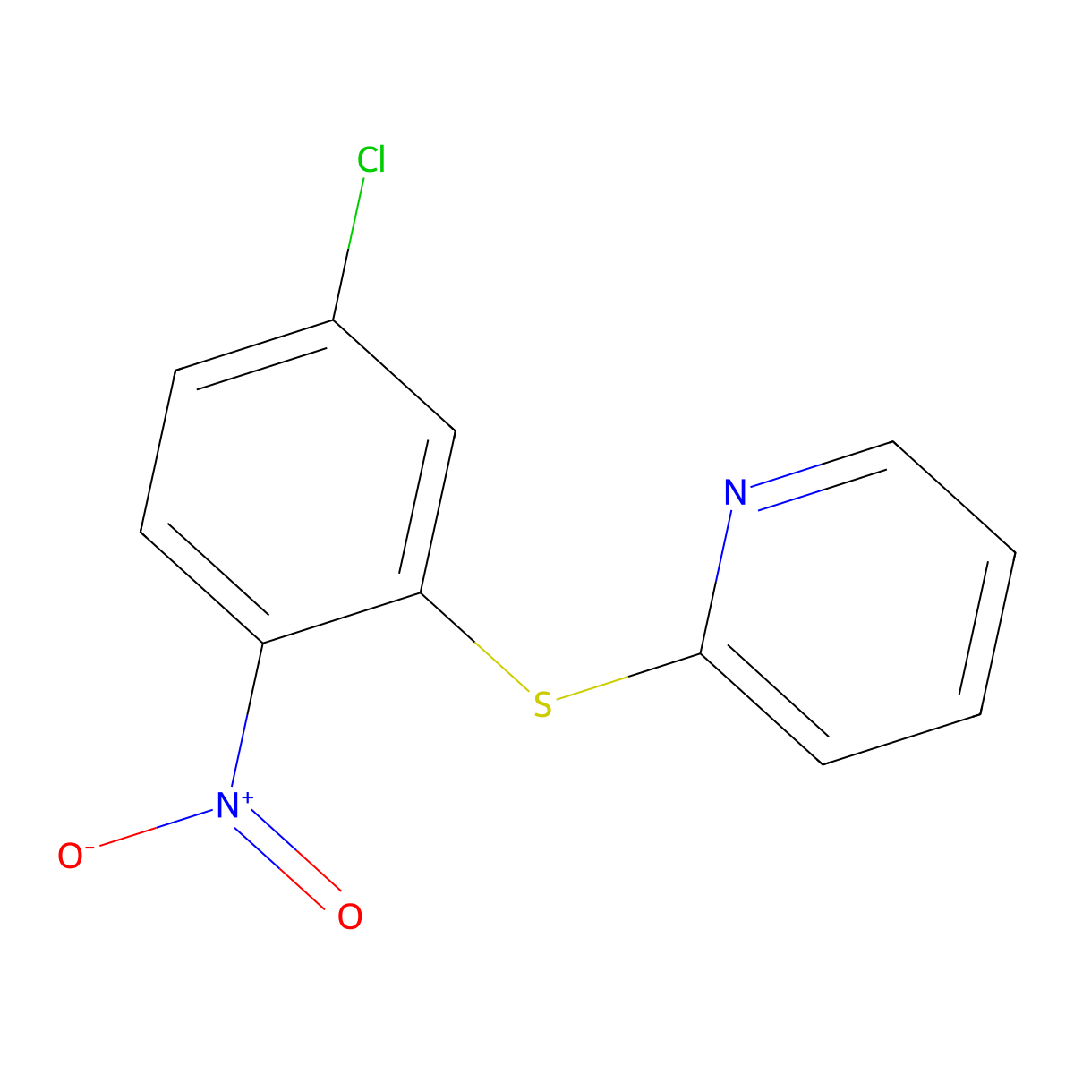2-(5-Chloro-2-nitrophenyl)sulfanylpyridine molecular structure, CAS 433253-73-7