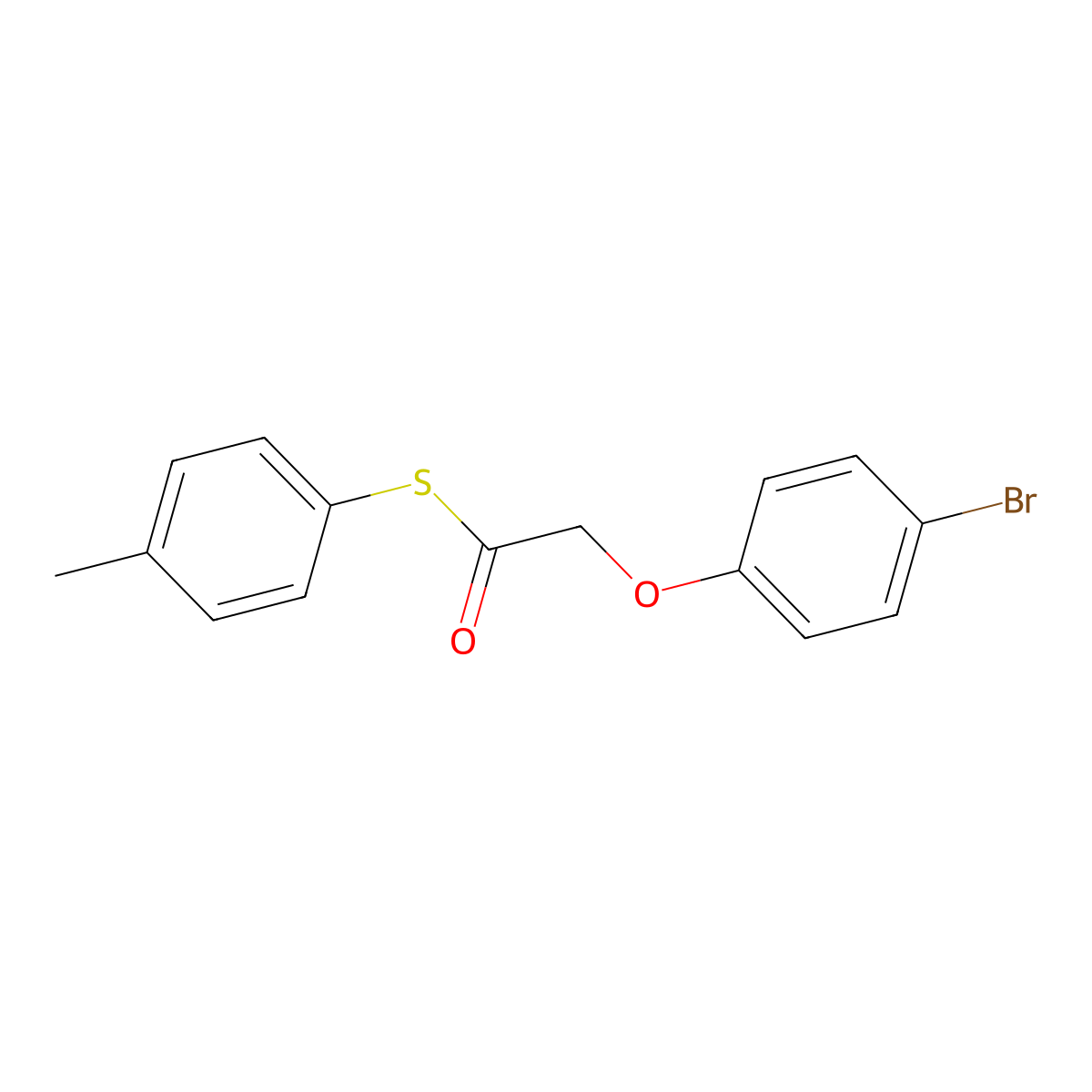 S-(4-methylphenyl) (4-bromophenoxy)ethanethioate molecular structure, CAS 433253-82-8