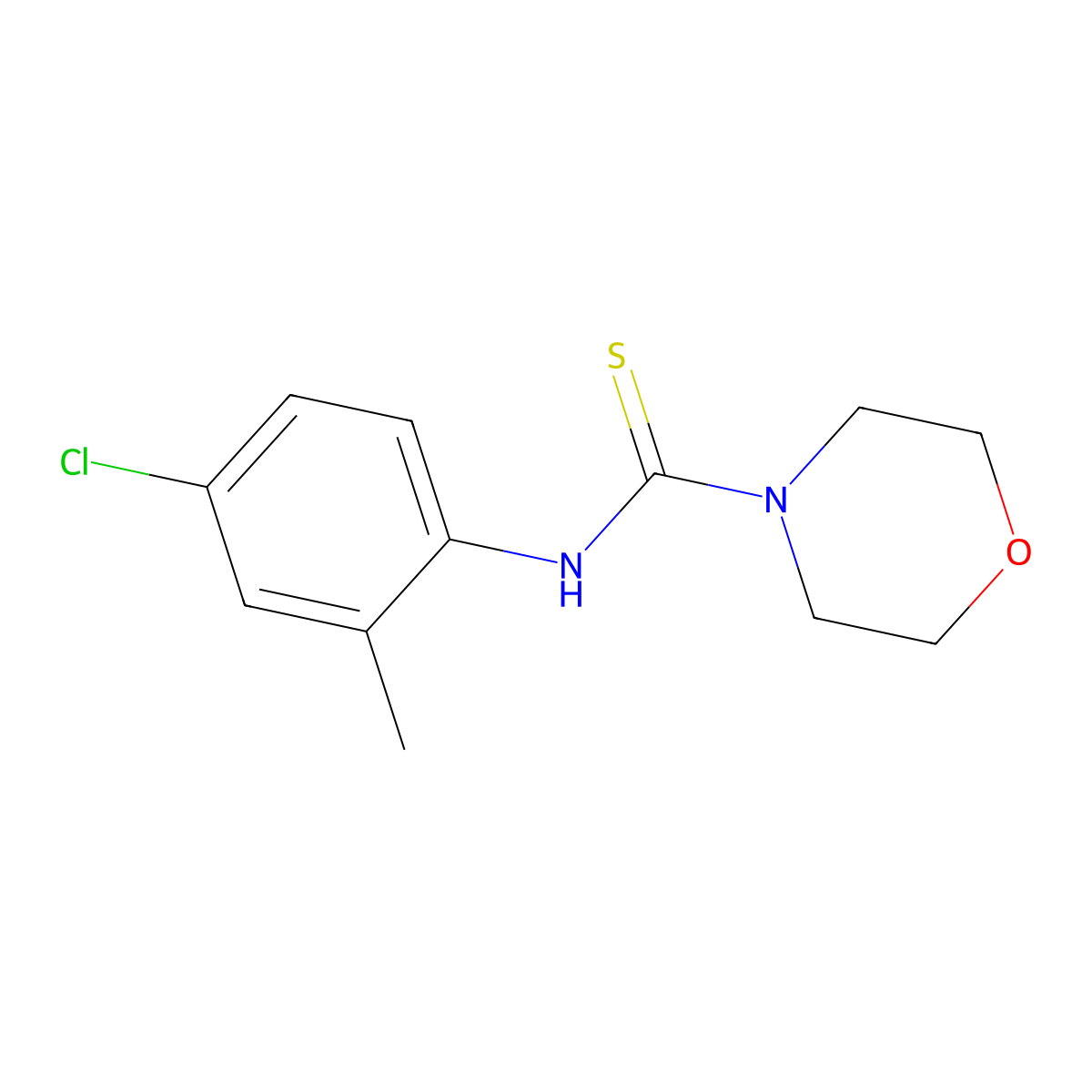 N-(4-chloro-2-methylphenyl)morpholine-4-carbothioamide molecular structure, CAS 433253-84-0