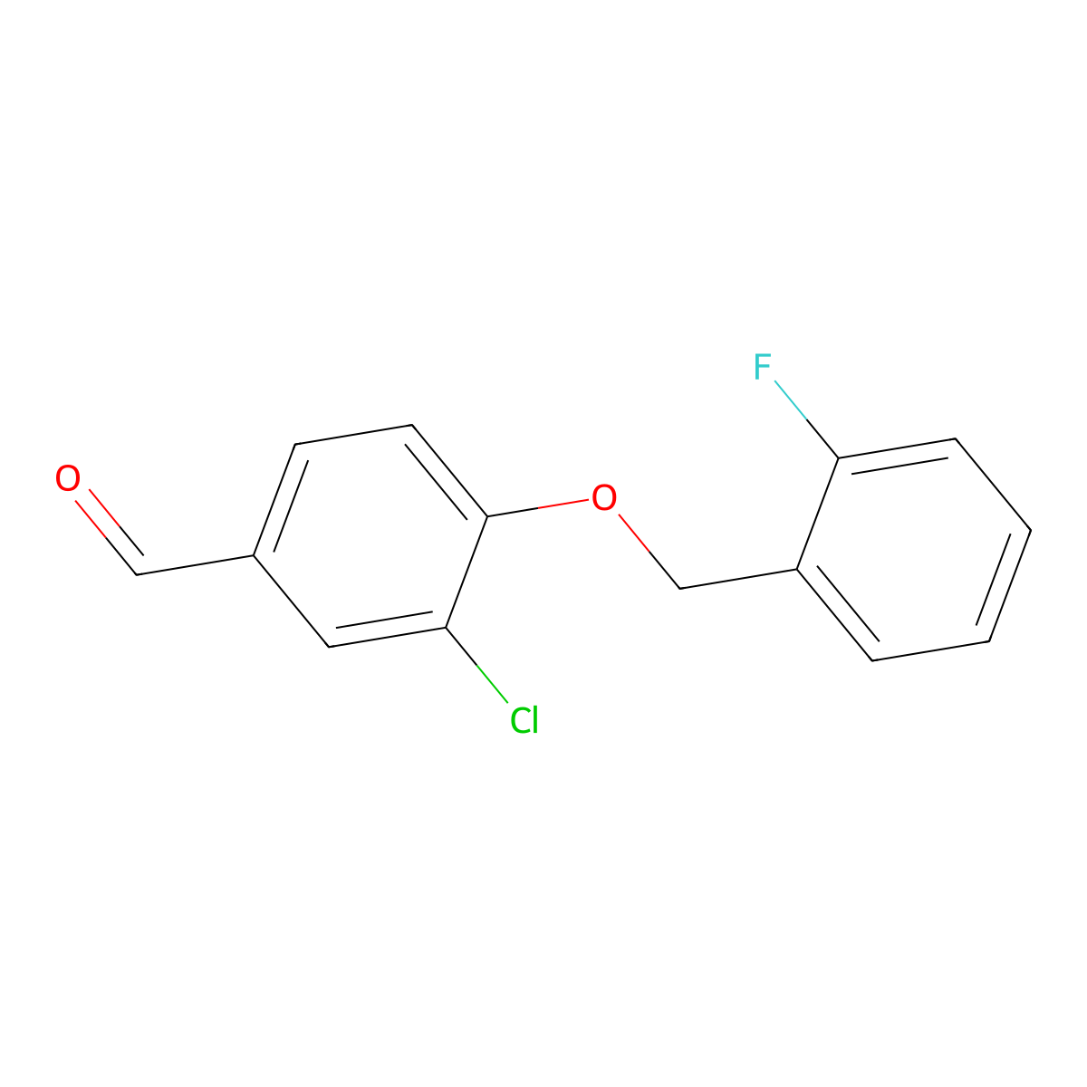 3-Chloro-4-[(2-fluorophenyl)methoxy]benzaldehyde molecular structure, CAS 433253-90-8