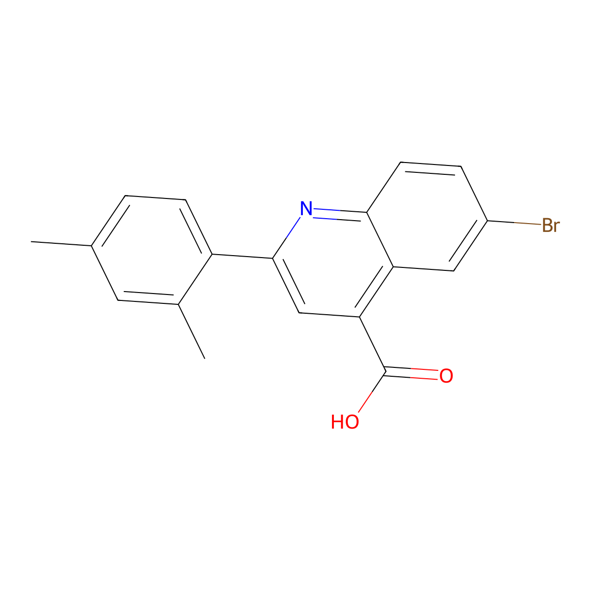 6-Bromo-2-(2,4-dimethylphenyl)quinoline-4-carboxylic acid molecular structure, CAS 433253-98-6