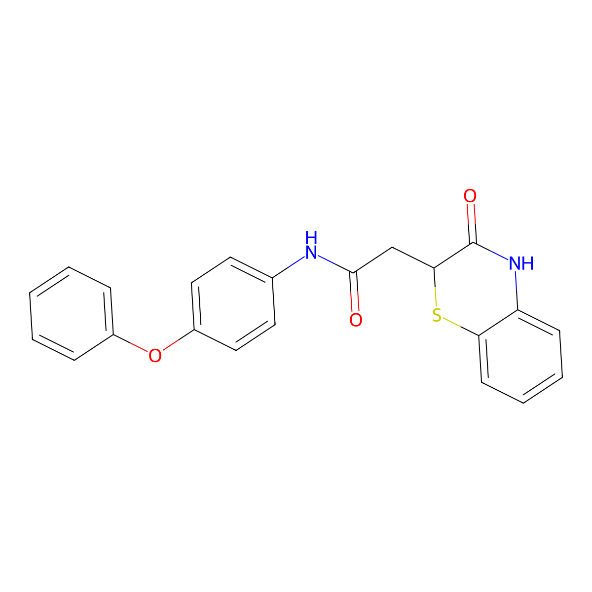 2-(3-oxo-3,4-dihydro-2H-1,4-benzothiazin-2-yl)-N-(4-phenoxyphenyl)acetamide molecular structure, CAS 433254-03-6
