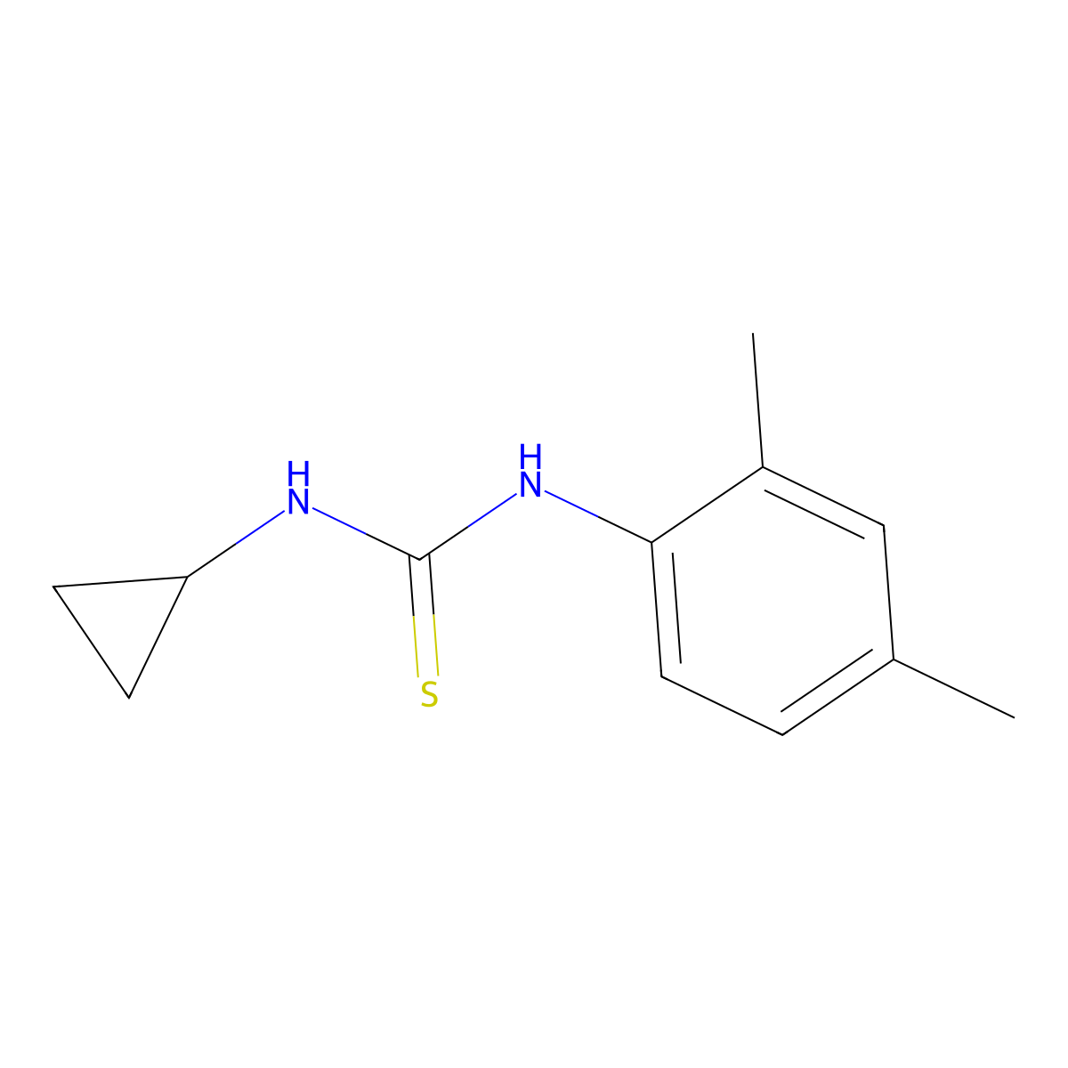 1-Cyclopropyl-3-(2,4-dimethylphenyl)thiourea molecular structure, CAS 433254-09-2
