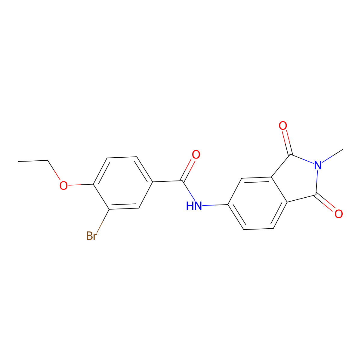 3-bromo-4-ethoxy-N-(2-methyl-1,3-dioxo-2,3-dihydro-1H-isoindol-5-yl)benzamide molecular structure, CAS 433254-26-3